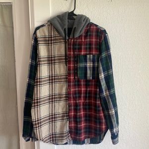 Flannel over throw jacket